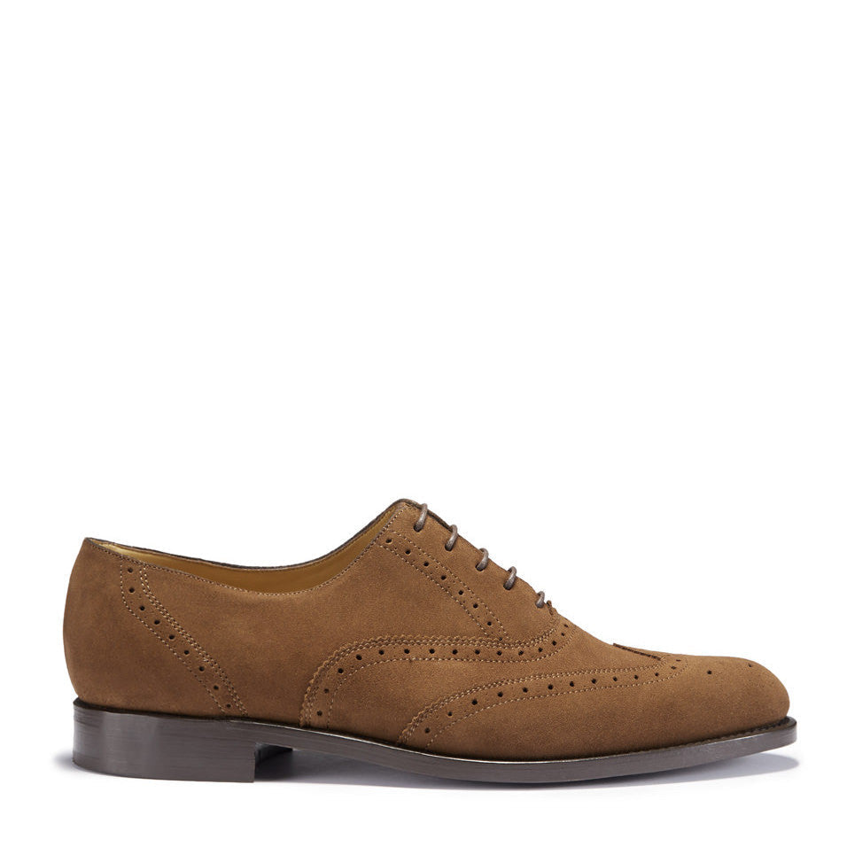 Brown Suede Brogues, Welted Leather Sole-0