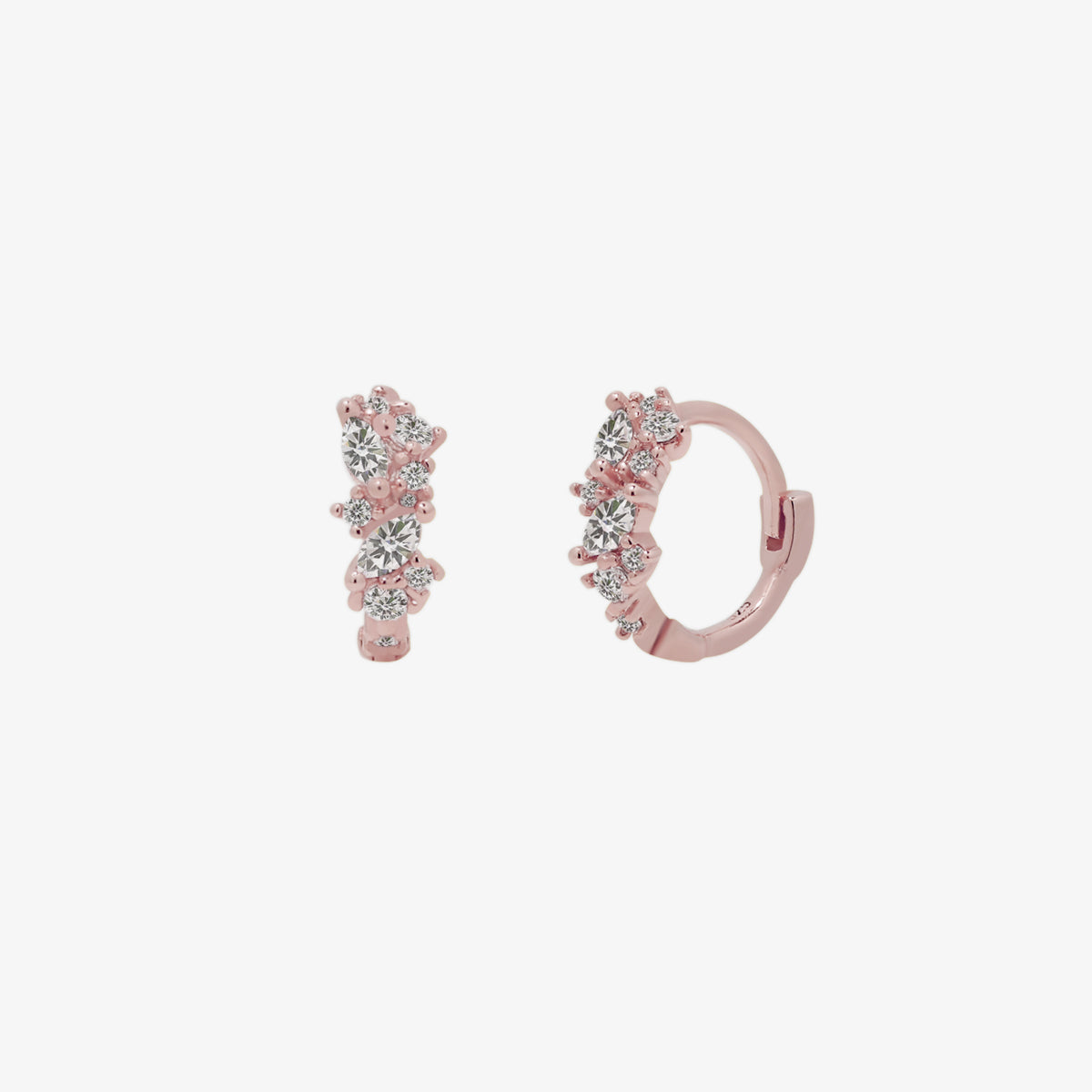 Cubic Cluster Huggie Earrings-6