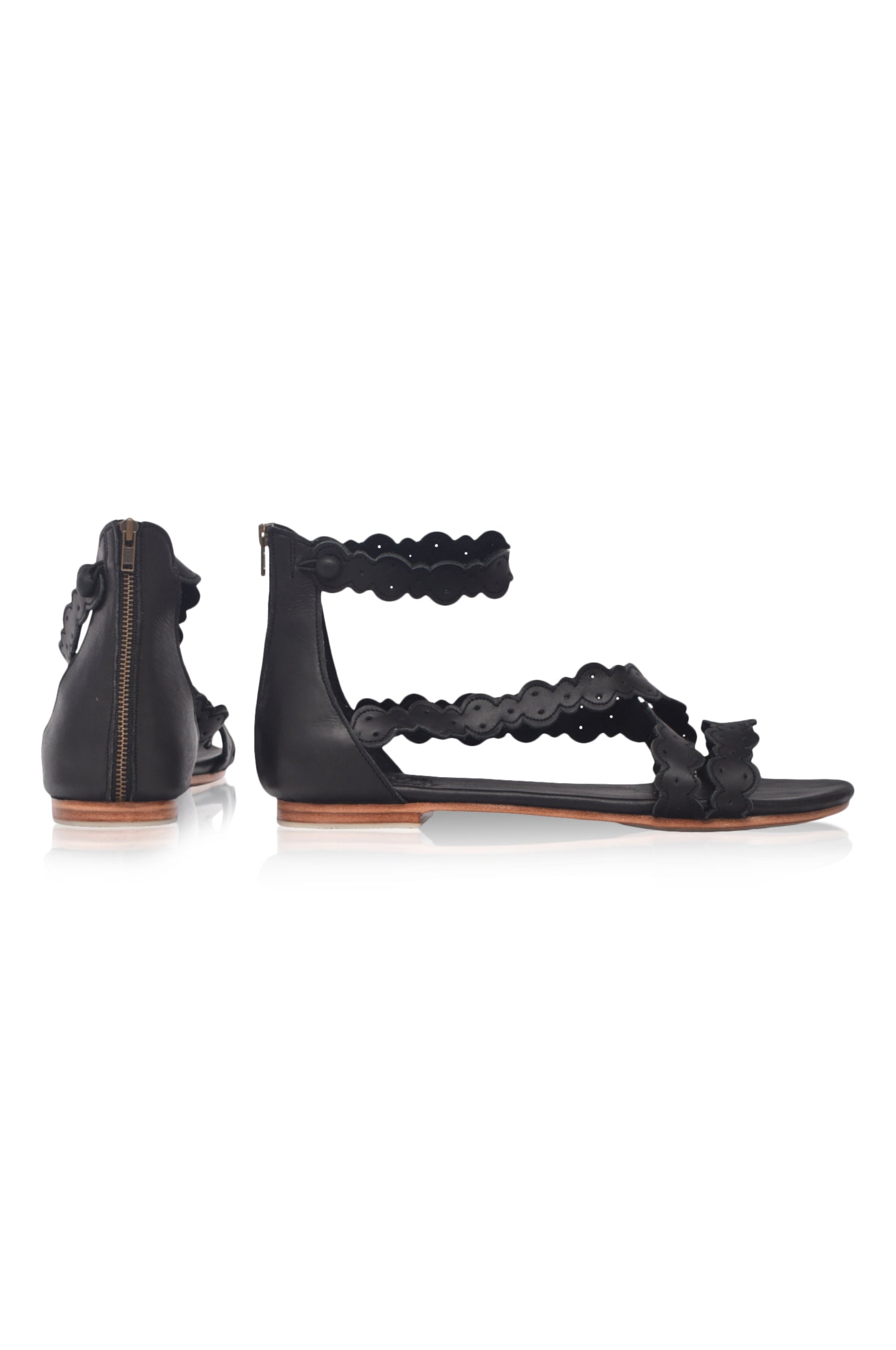 Salty Sea Criss Cross Leather Sandals-2