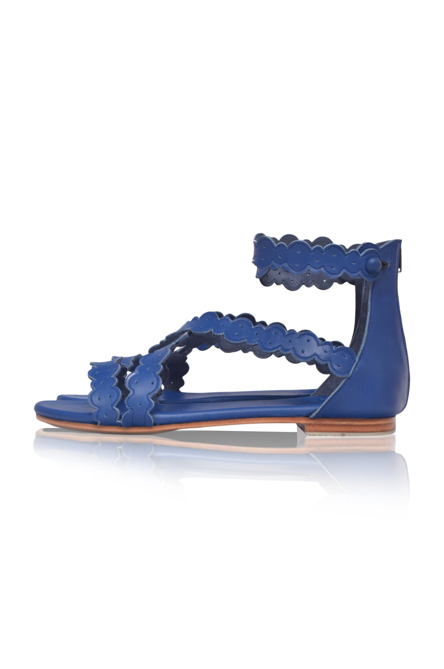 Salty Sea Criss Cross Leather Sandals-6
