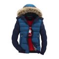 Two Tone Puffer Jacket with Removable Hood