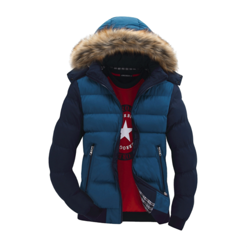 Two Tone Puffer Jacket with Removable Hood