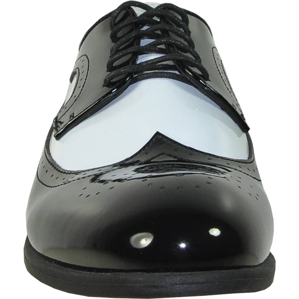 "Telford" Black and White Vangelo Tuxedo Shoes-1