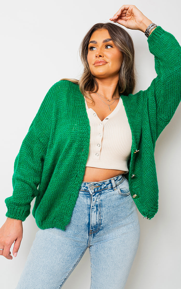 V-Neck Button Down Knitted Cardigan-12