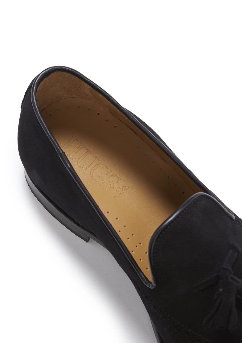 Black Suede Tasselled Brogues, Welted Leather Sole-3